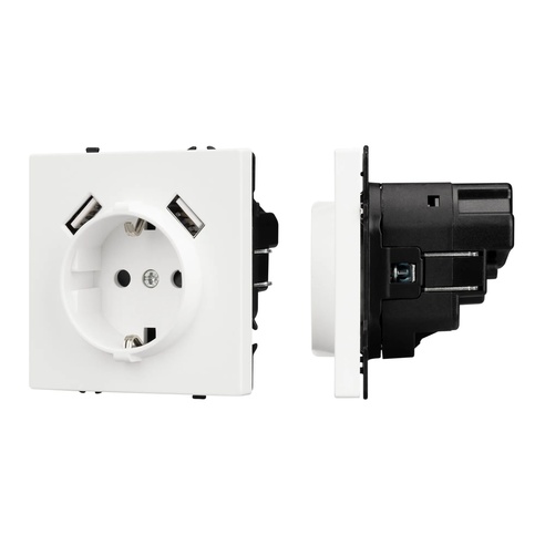 Механизм розетки с USB зарядкой SCT-NOBE-MUAA-SFPL-WH (230V, 16A) (Arlight, -)