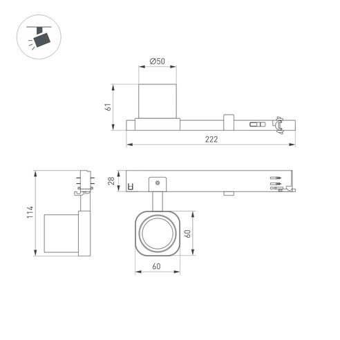 Светильник LGD-DIAFILM-4TR-R60-10W Day4000 (BK, 20 deg, 230V) (Arlight, IP20 Металл, 5 лет)