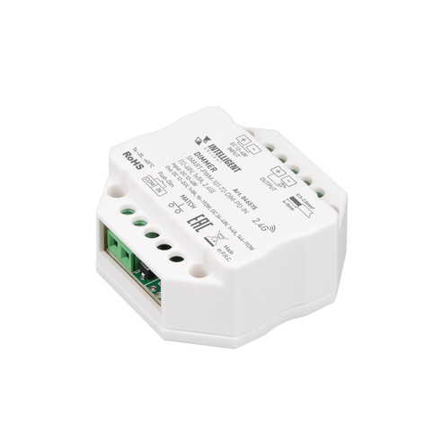 INTELLIGENT ARLIGHT Диммер SMART-PWM-101-72-DIM-PD-IN (12-48V, 1x8A, 2.4G) (IARL, IP20 Пластик, 5 лет)