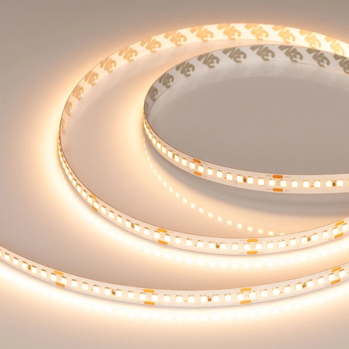 Лента RT-A192-10mm 24V Warm2400 (17.6 W/m, IP20, 2835, 5m) (Arlight, высок.эфф.150 лм/Вт)