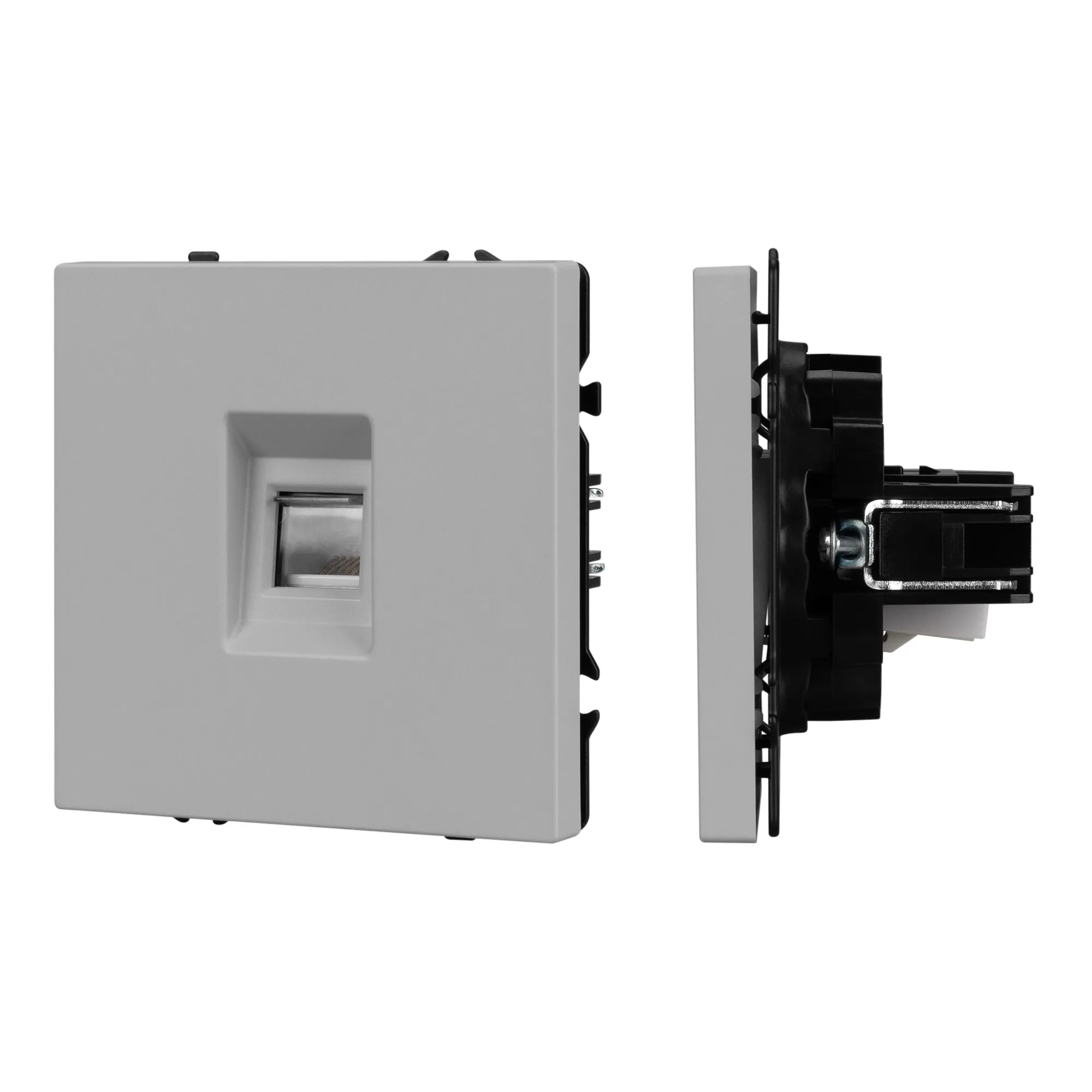 Механизм компьютерной розетки SCT-NOBE-MPC1-SFPL-IS (RJ-45, CAT6) (Arlight, Никель) - изображение товара